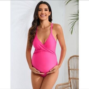 Target Maternity Women's Pink One Piece Swimsuit
